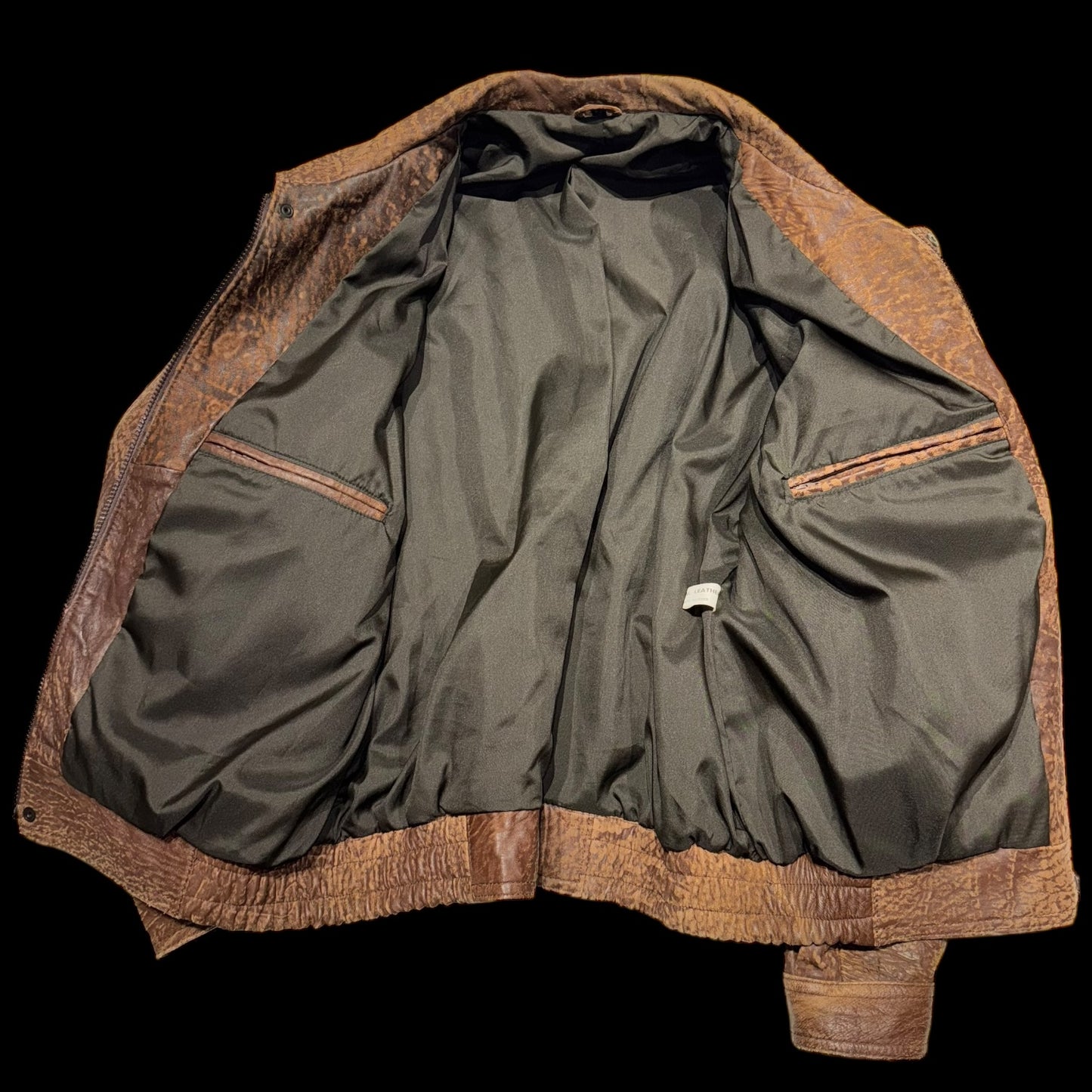 Вінтажний шкіряний бомбер ХЛ