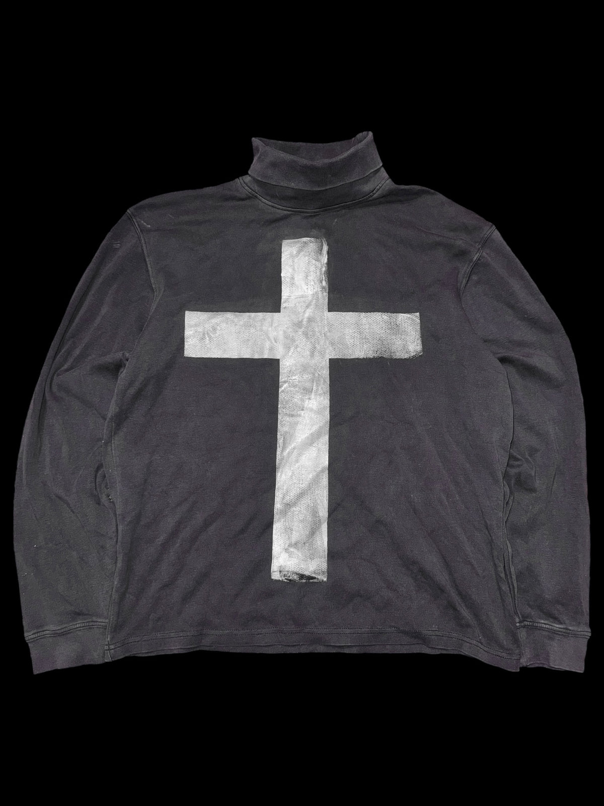 Gothic Cross Washed Turtleneck