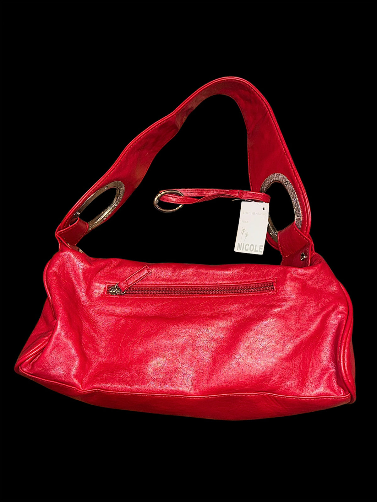 Red Leather Spiked Mini-Bag