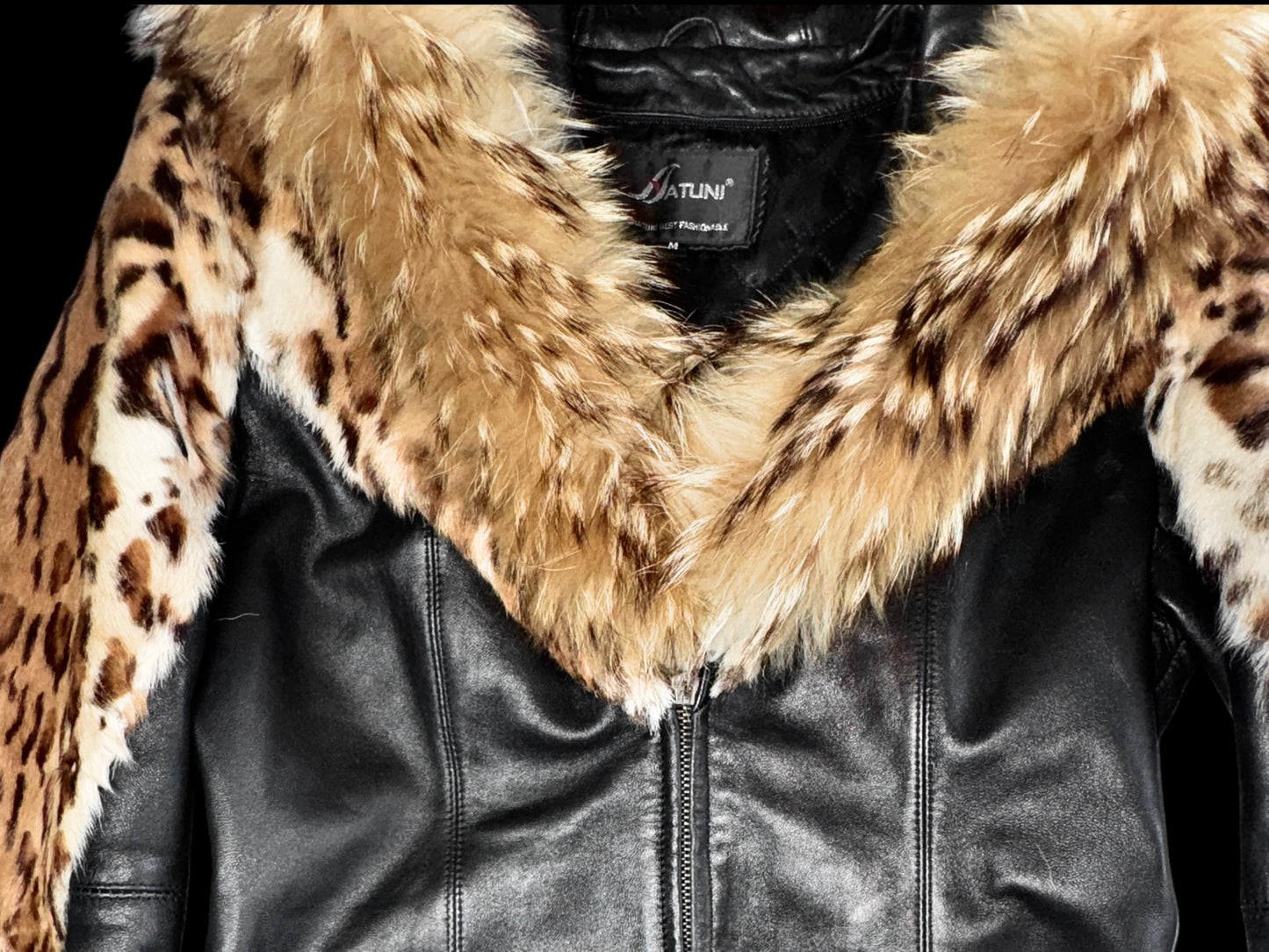 GlamourAmour Fur + Leather Hooded Jacket
