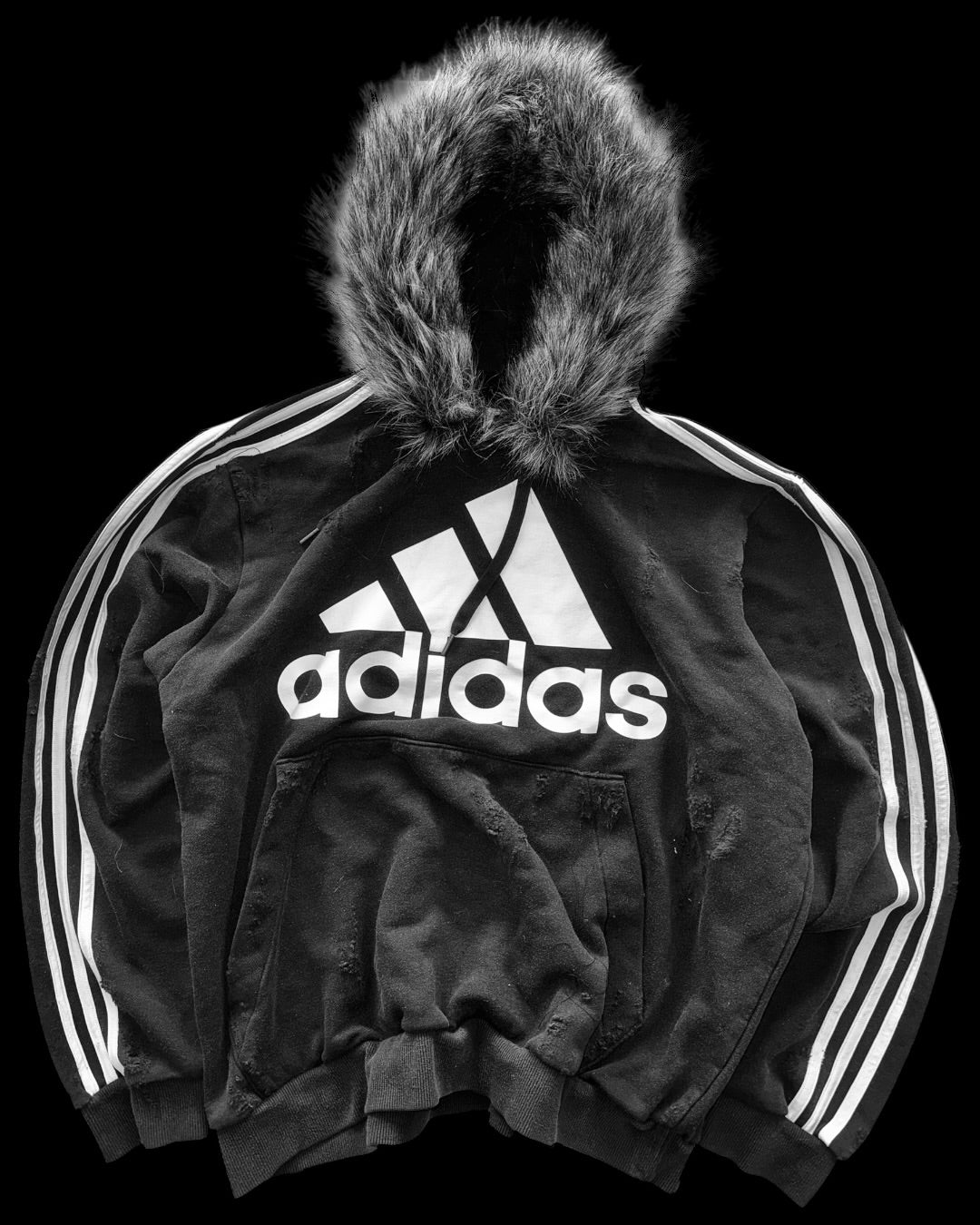 Adidas Fur and Distressed hoodie