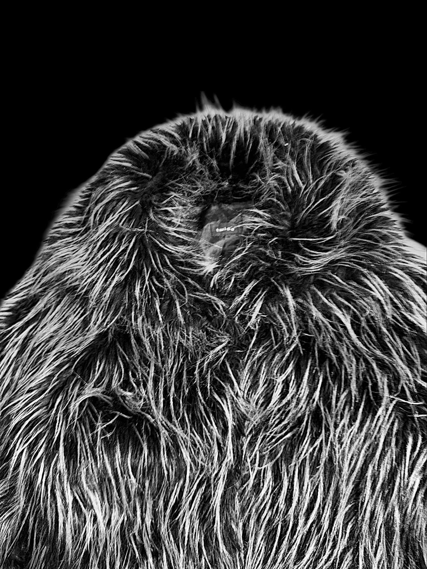 Black&White faux fur coat M