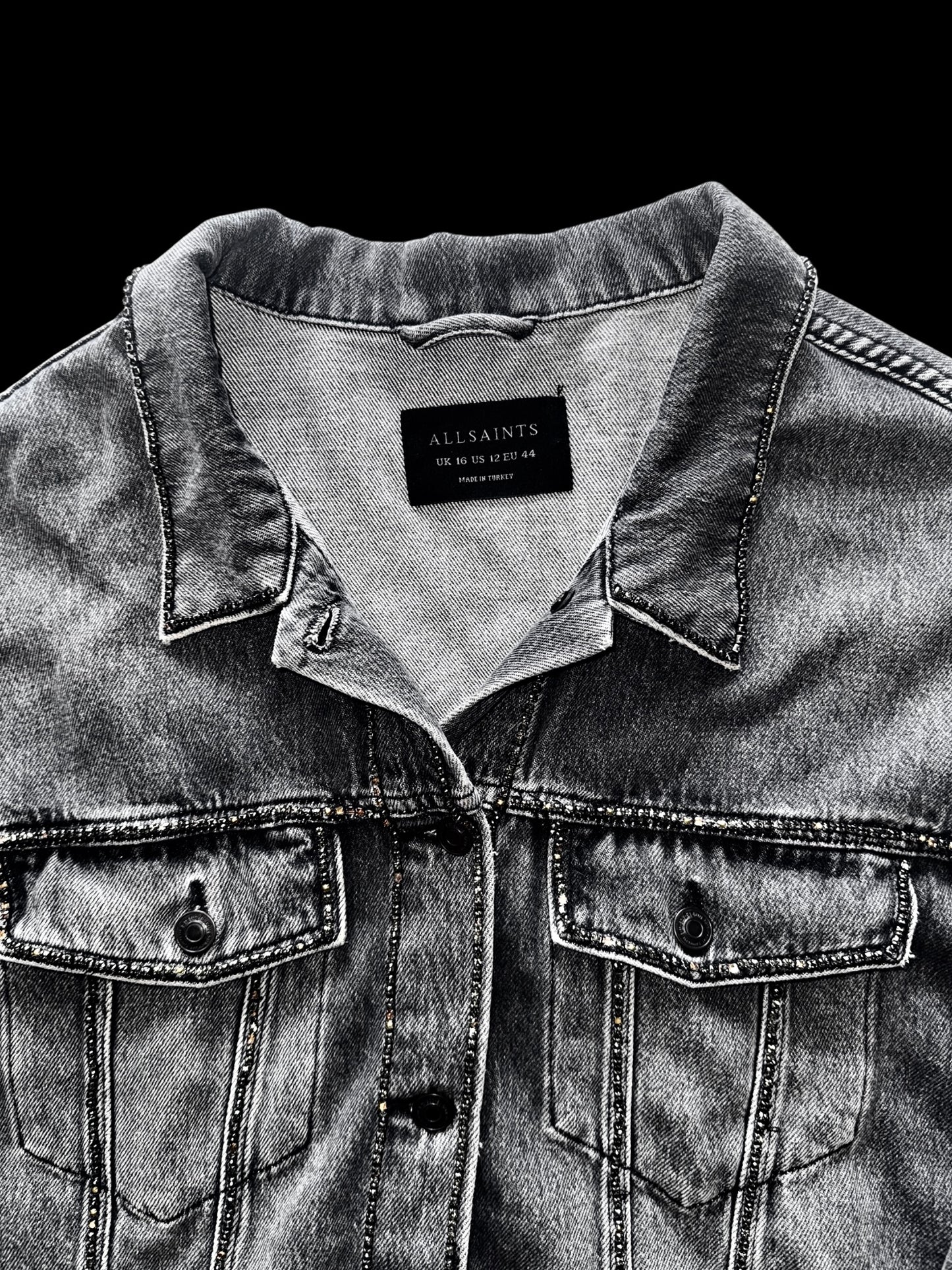 All Saints Oversize Cropped Denim Jacket