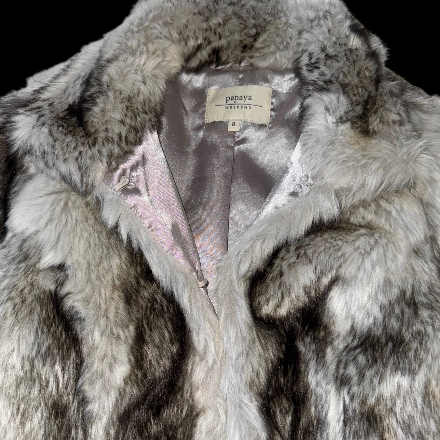 Куртка з папайї зі штучного хутра, розмір M