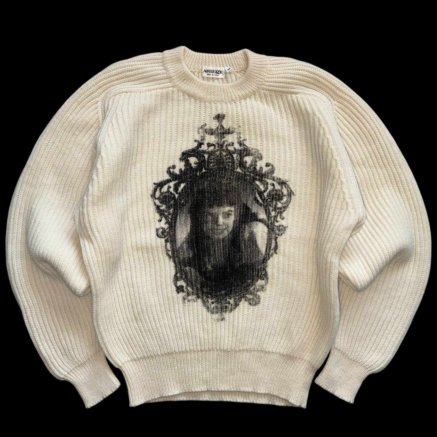 Вовняний светр з вампірським принтом