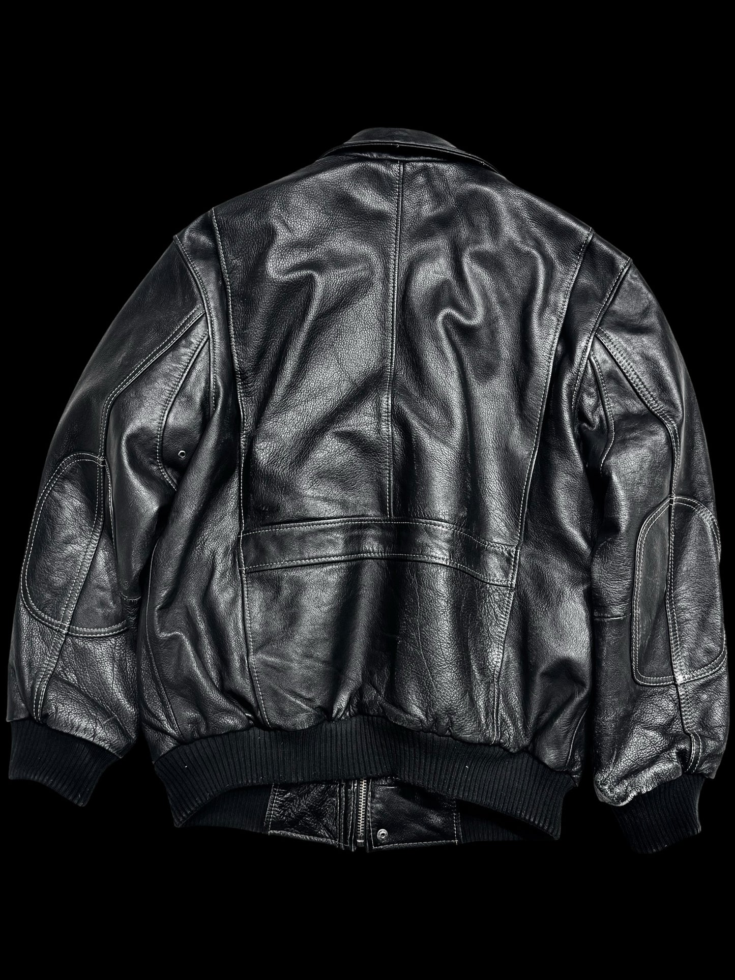 Вінтажна шкіряна куртка-авіатор