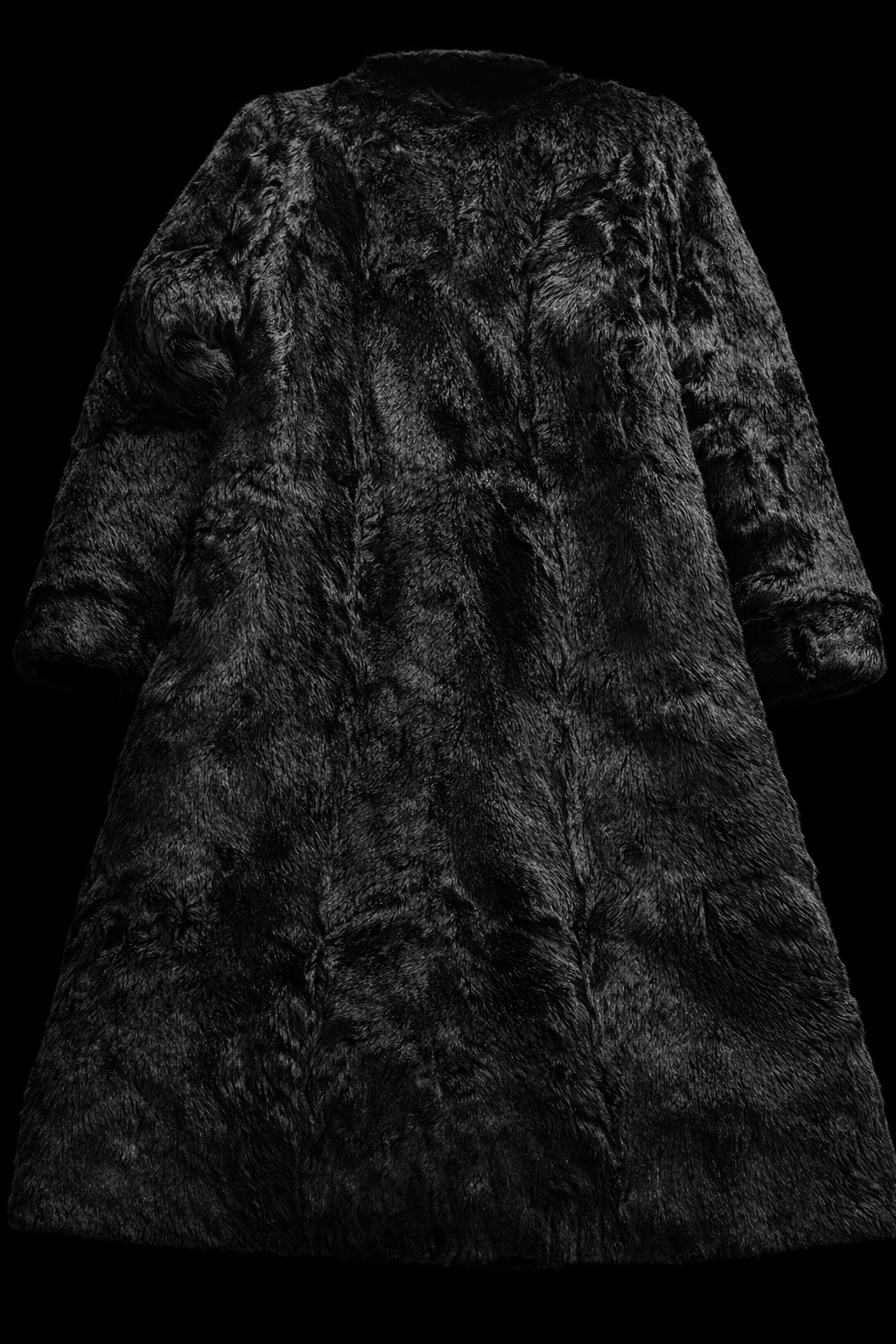 Black Wolf Fur Coat