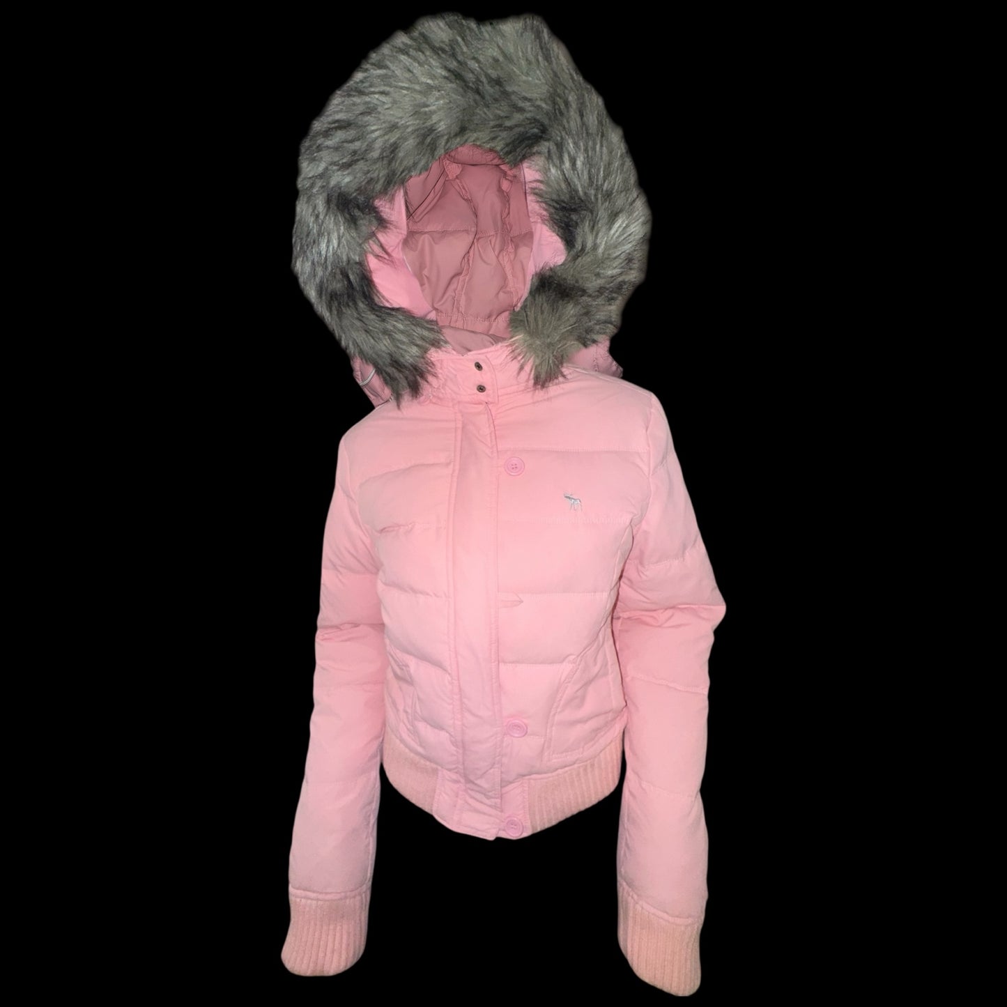 Abercombie & Fitch рожевий пуховик Л