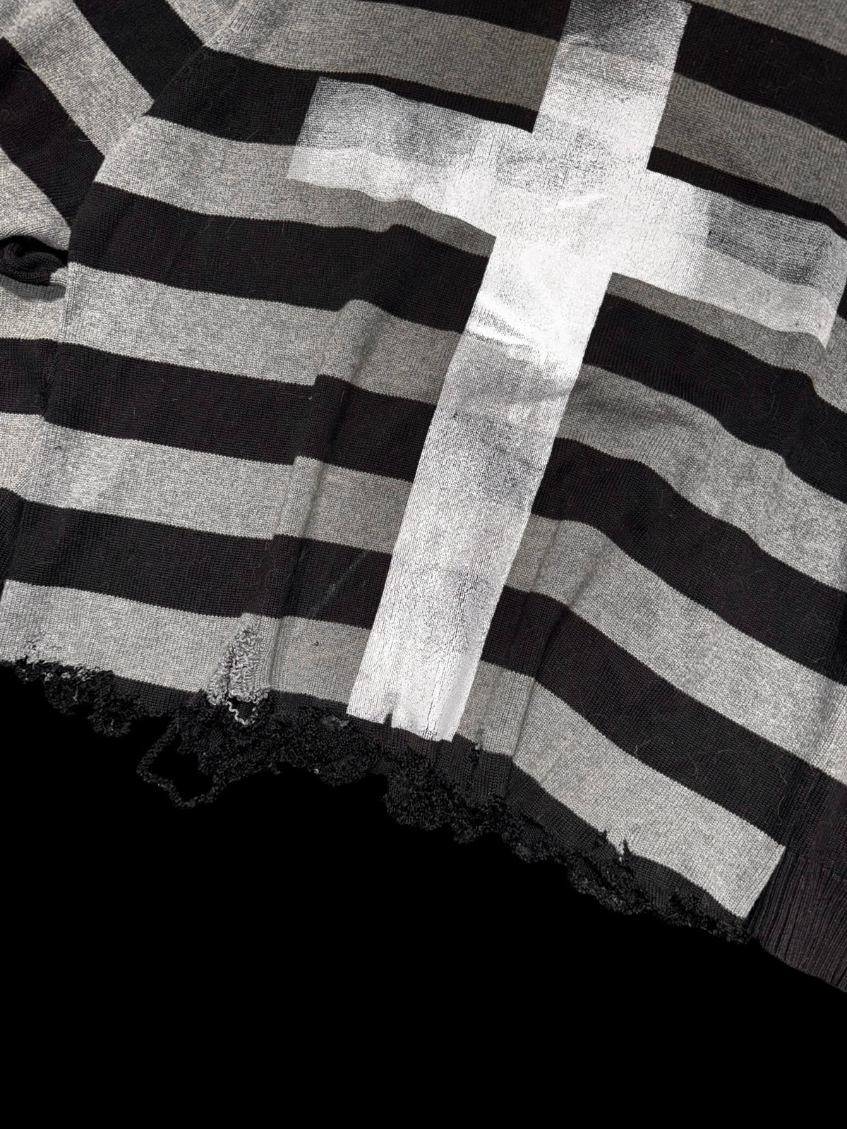 Cropped Stripe Sweater "Сross"