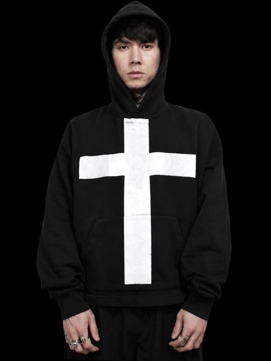 “Cross” Cropped Hoodie