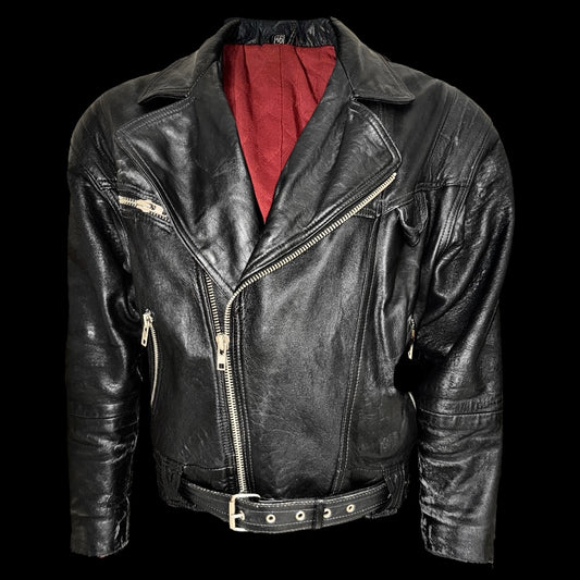 Vintage biker leather jacket M-L