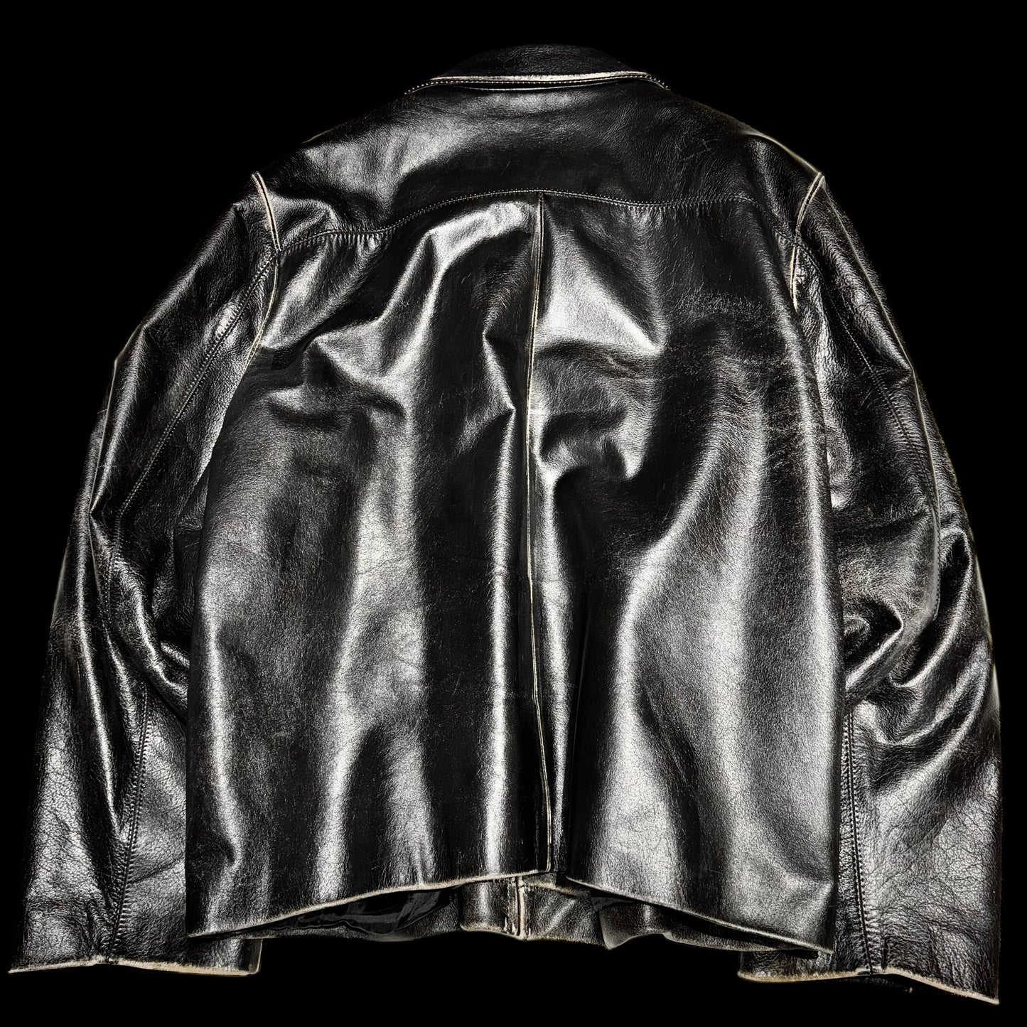 Vintage faded leather jacket XXL