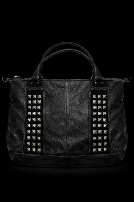 Studded leather bag