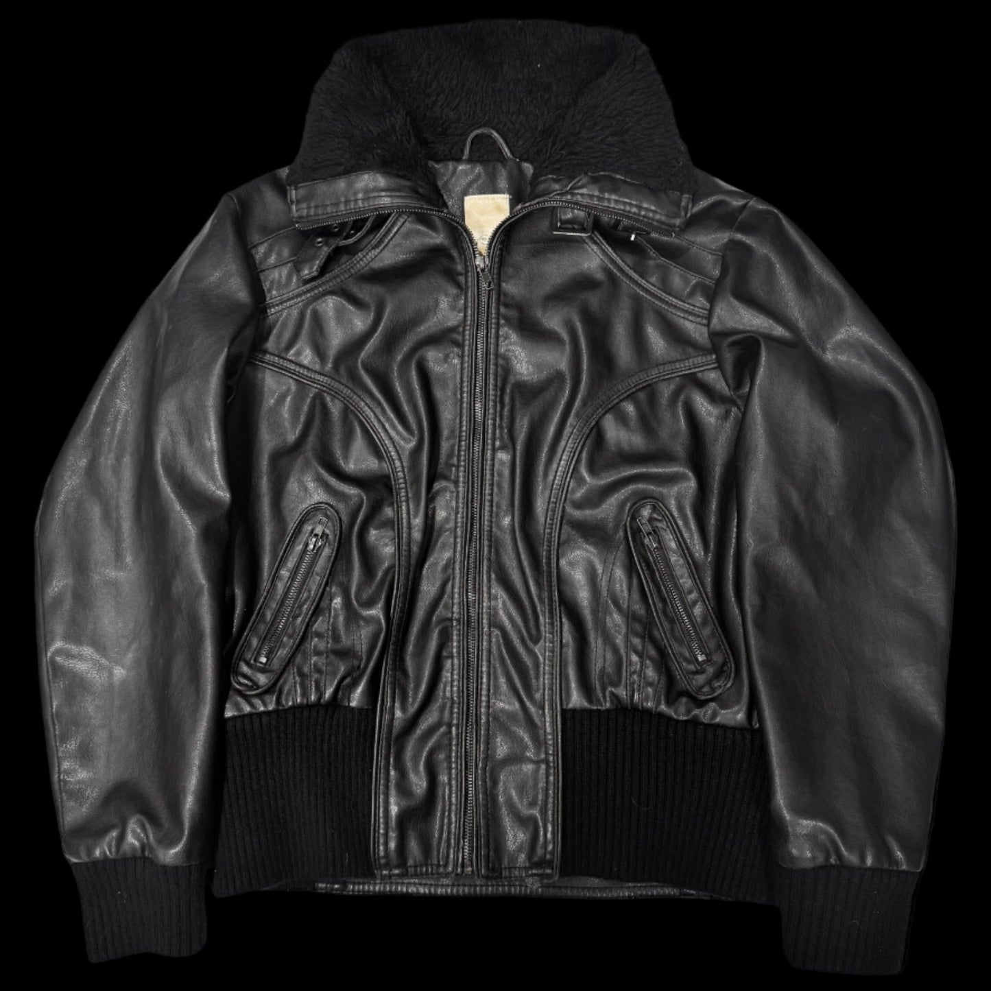 Авангардна вінтажна шкіряна куртка Л