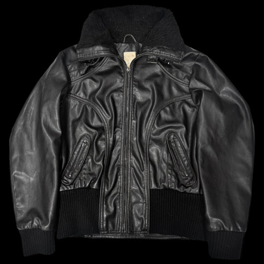 Авангардна вінтажна шкіряна куртка Л