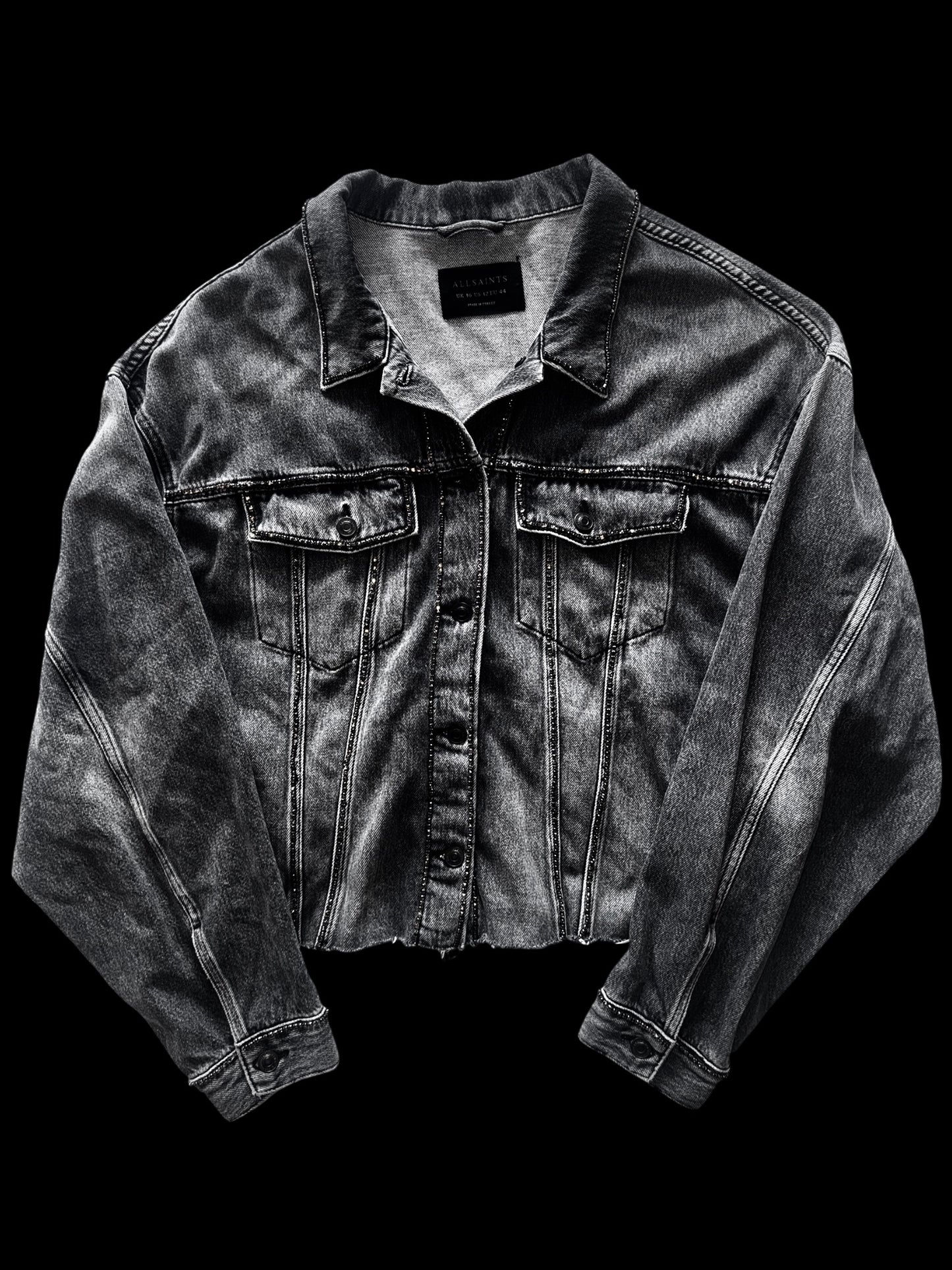 All Saints Oversize Cropped Denim Jacket