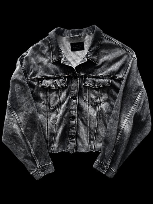 All Saints Oversize Cropped Denim Jacket