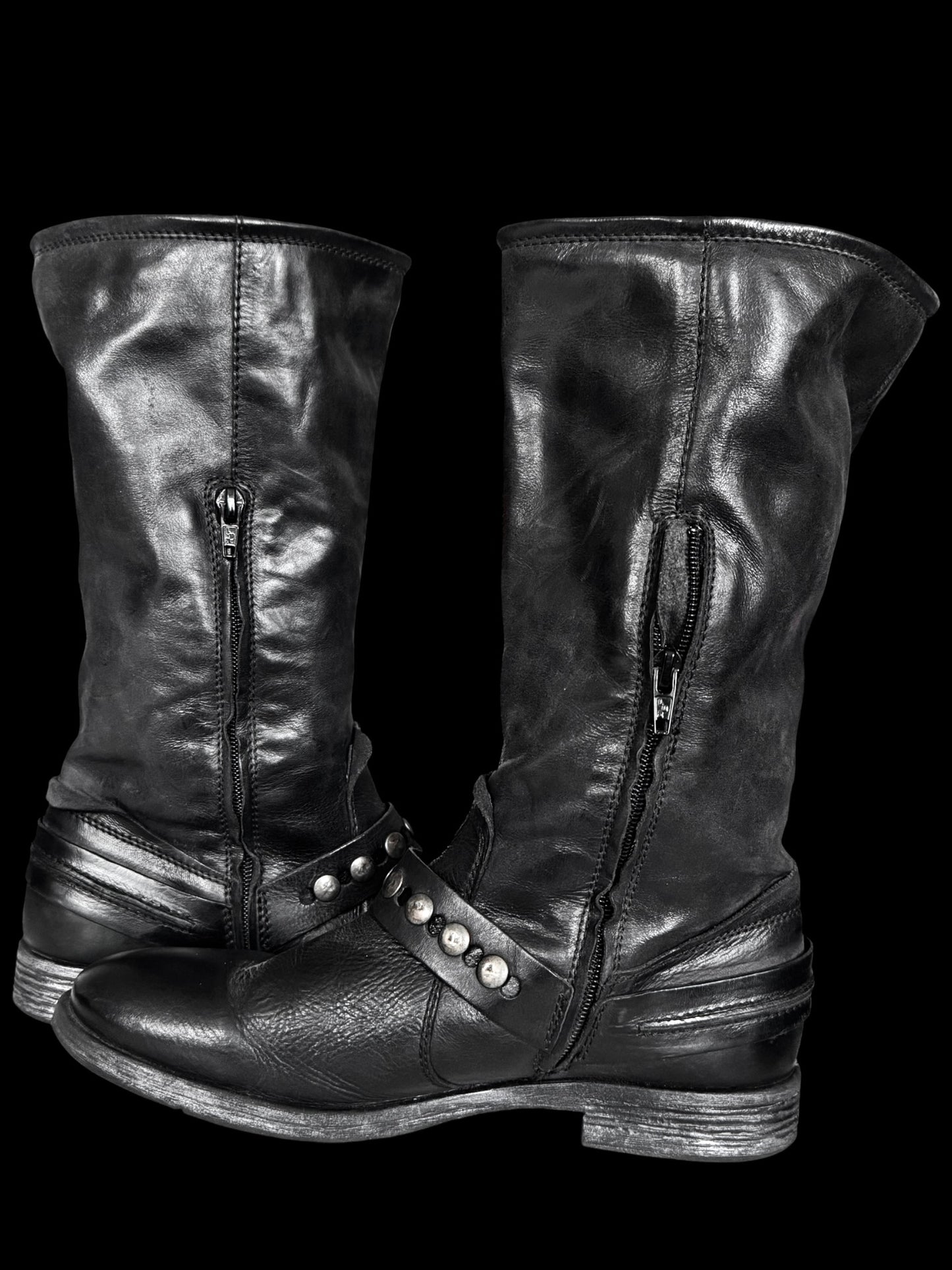 Avant Garde Black Leather Shoes
