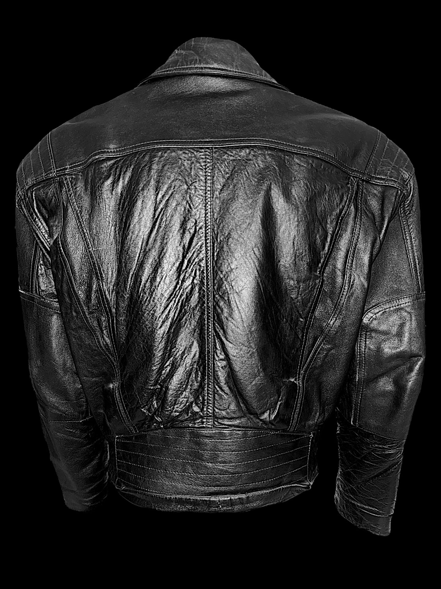 Вінтажна байкерська шкіряна куртка розміру ML