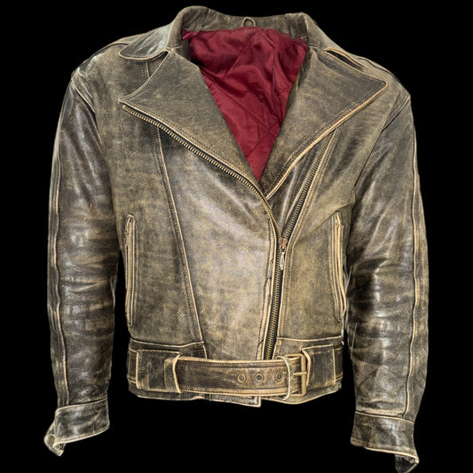 Вінтажна байкерська шкаряна куртка М