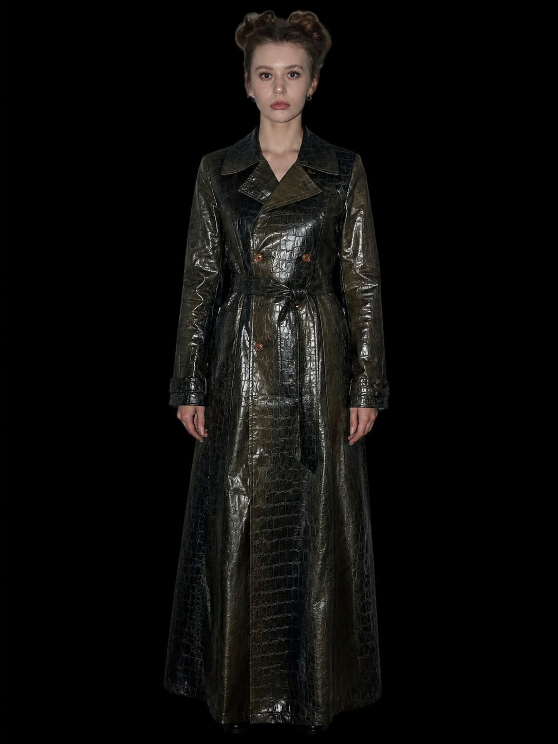 Croco Skin Trench Coat