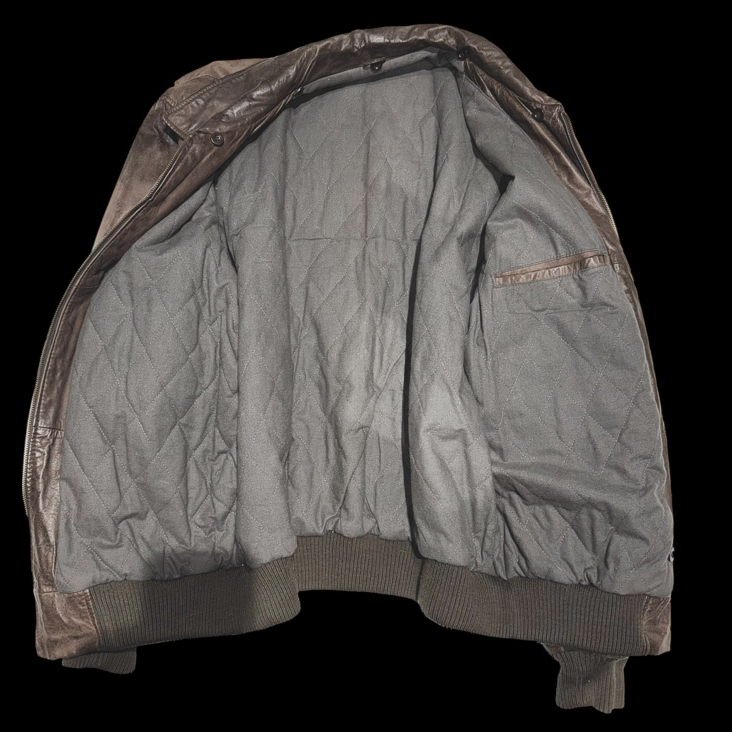 Вінтажний коричневий шкіряний бомбер ХЛ