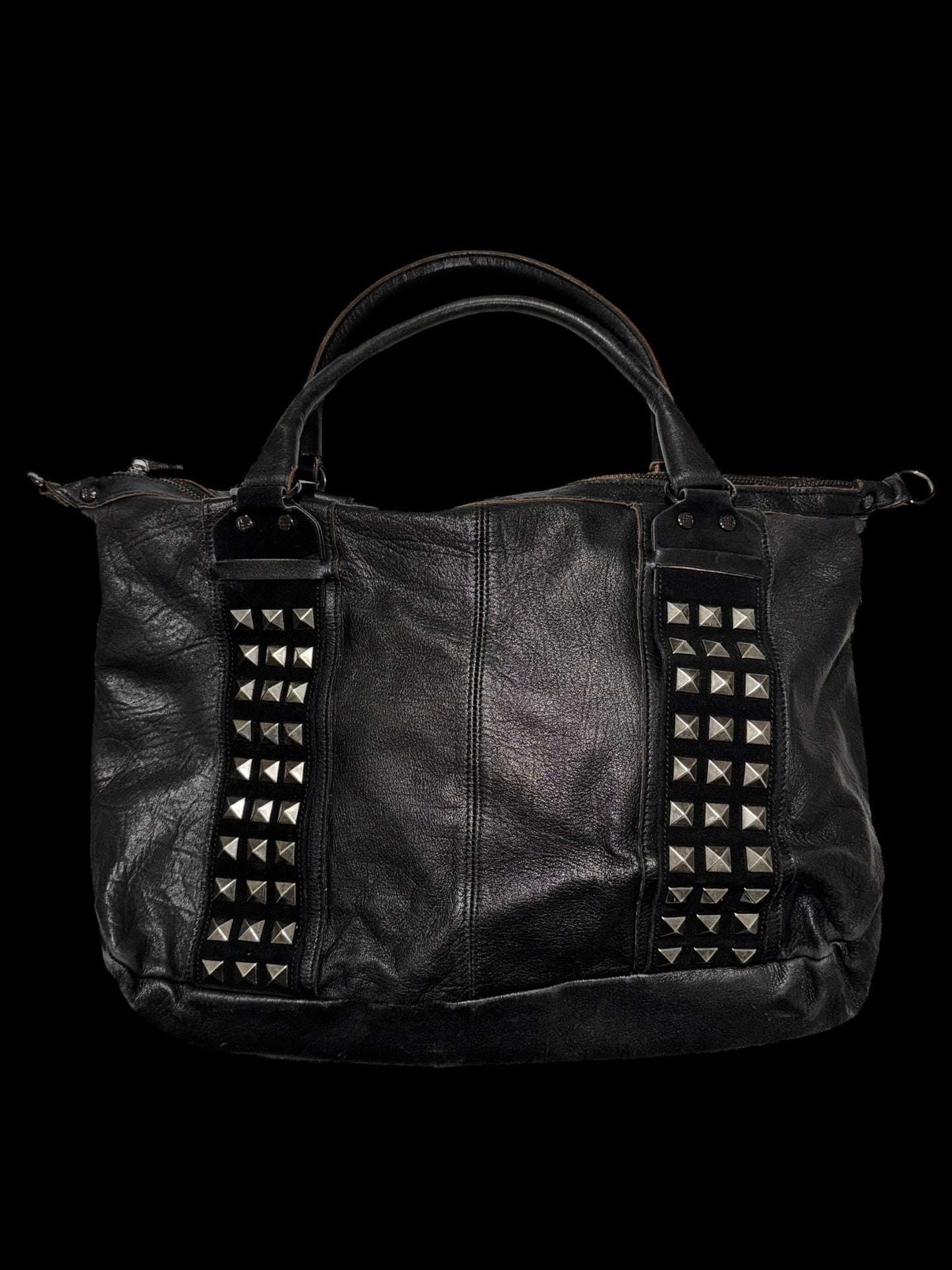 Studded leather bag