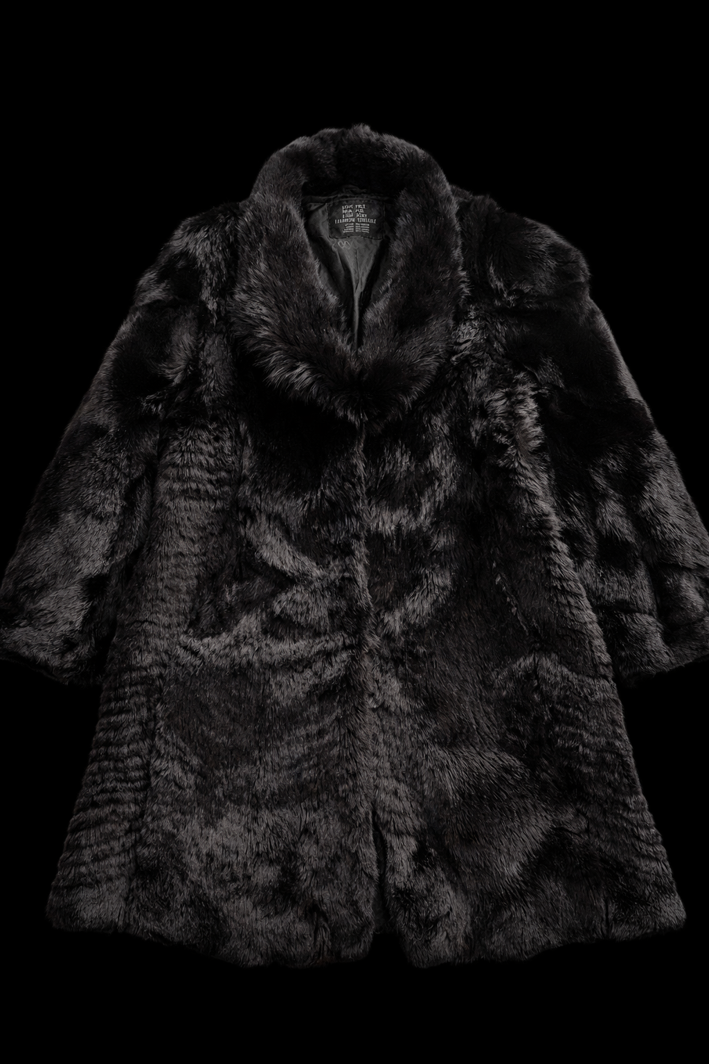 Black Wolf fur coat
