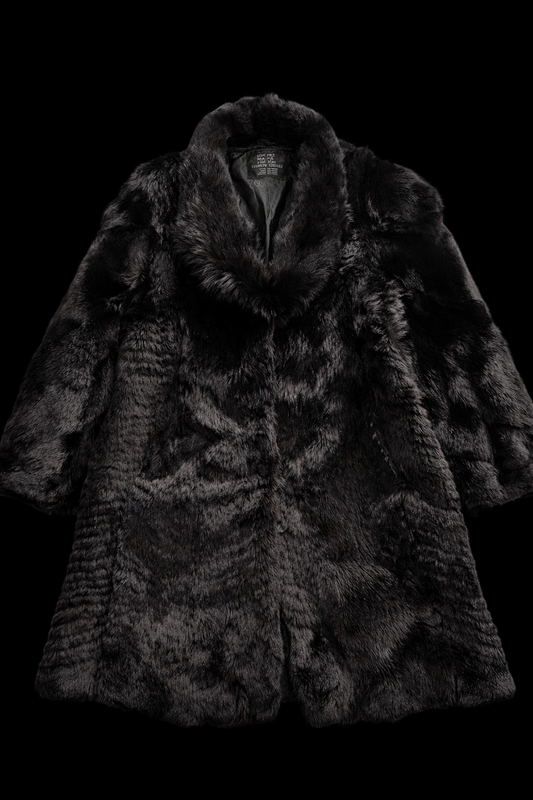 Black Wolf fur coat