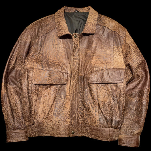 Вінтажний шкіряний бомбер ХЛ