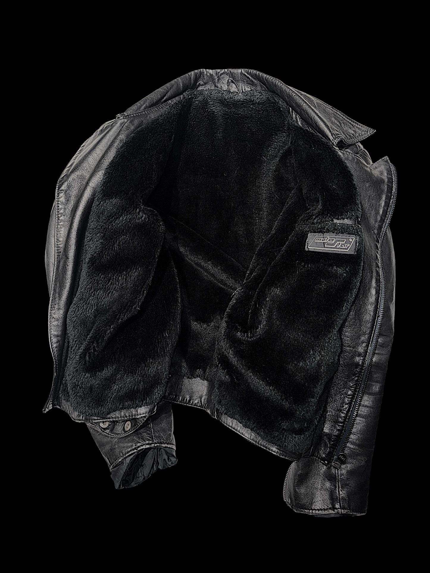 Вінтажна байкерська шкіряна куртка С-М