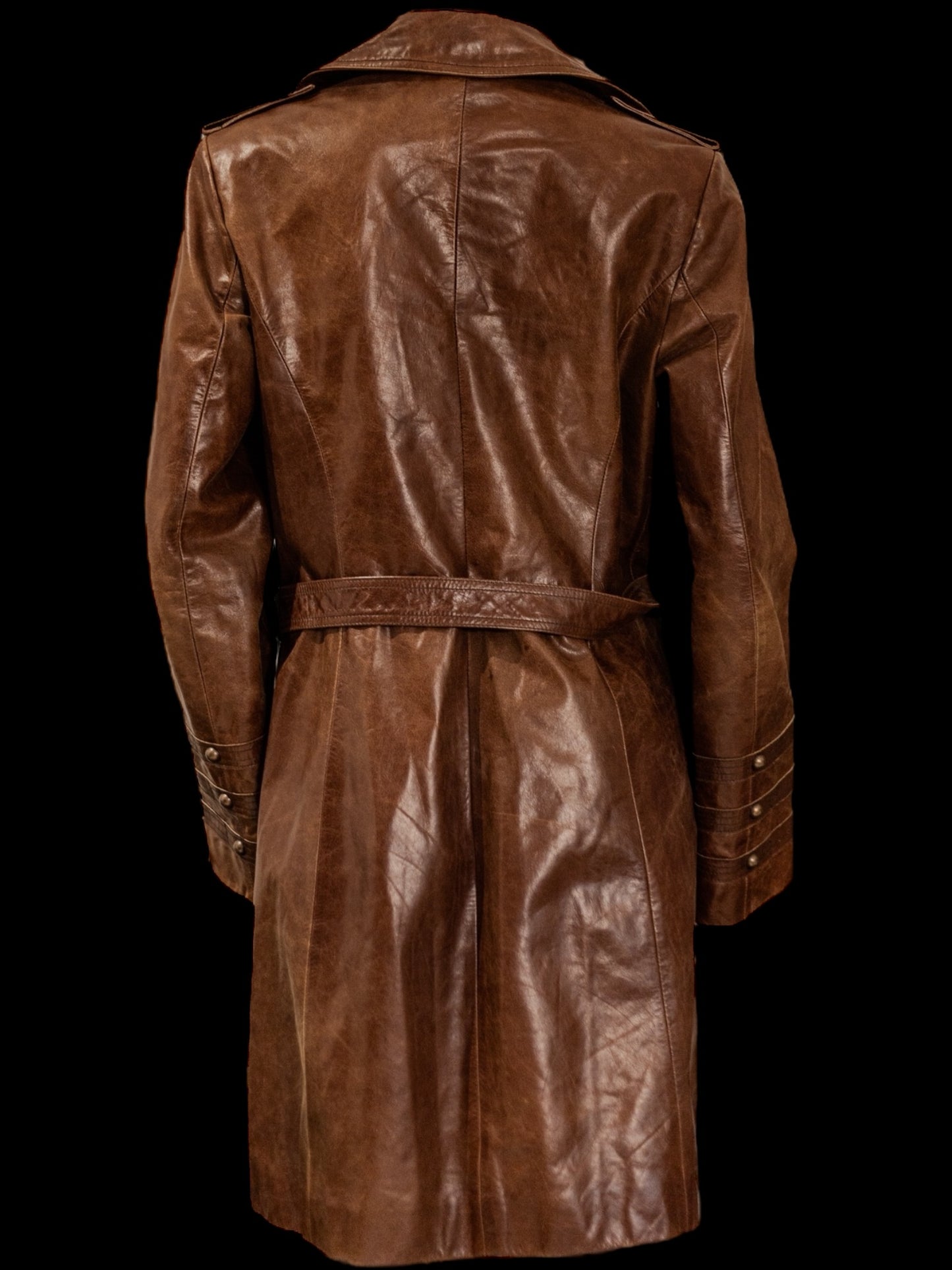 Вінтажне шкіряне пальто Л