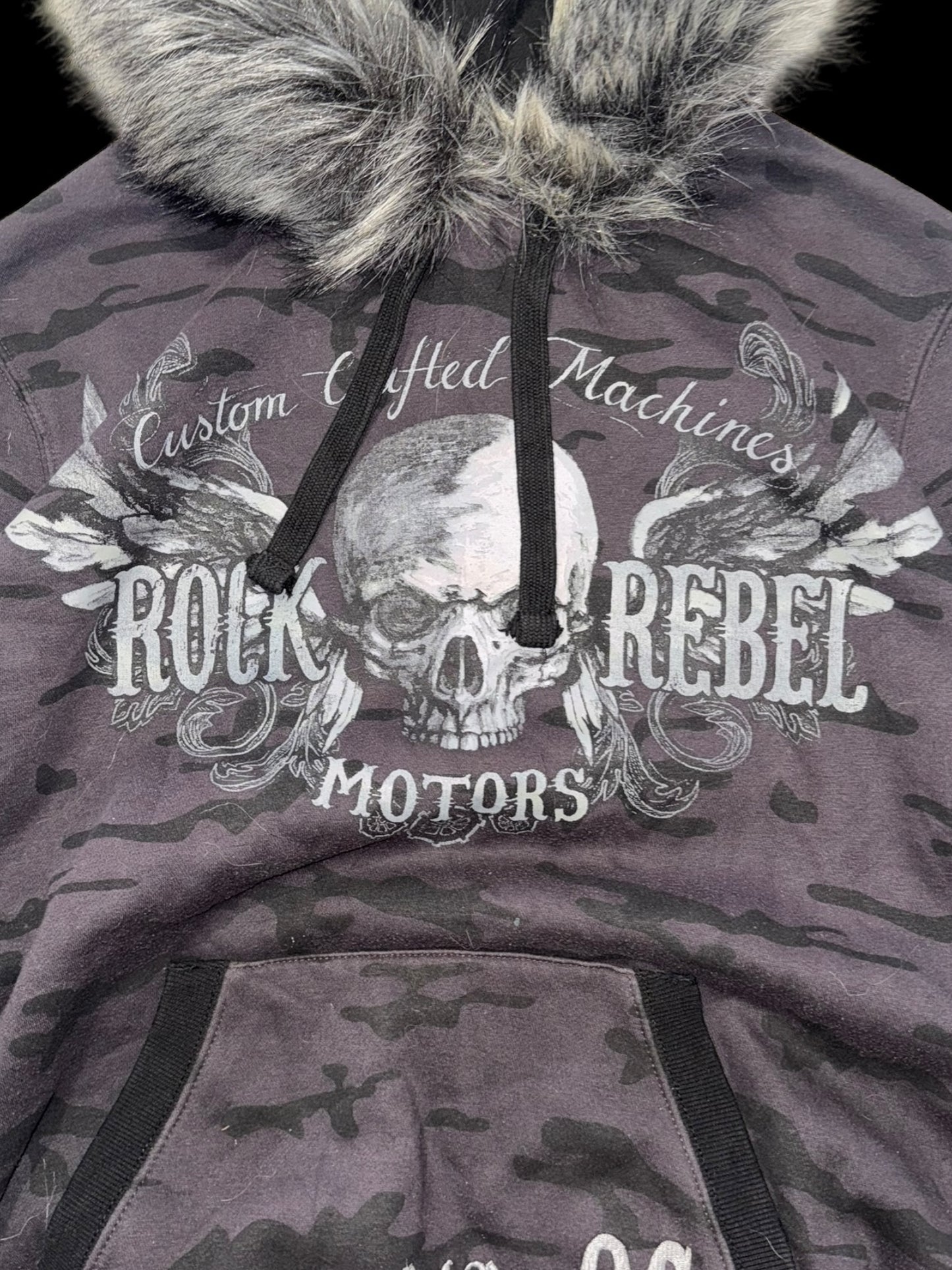 Rock Rebel Fur Hooded hoodie
