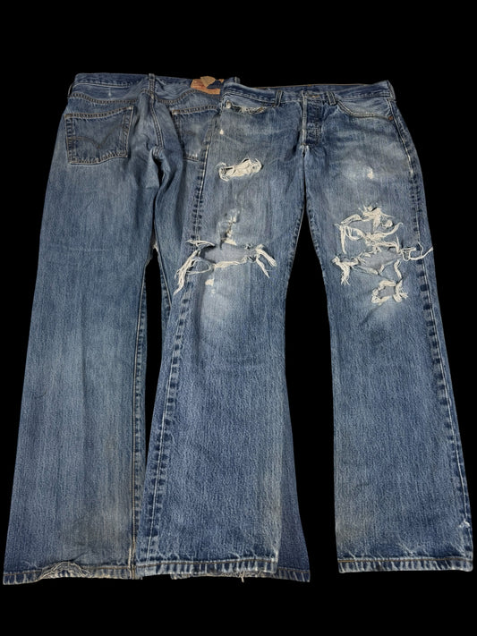 Dirty Grunge Levis 501 Straight Jeans