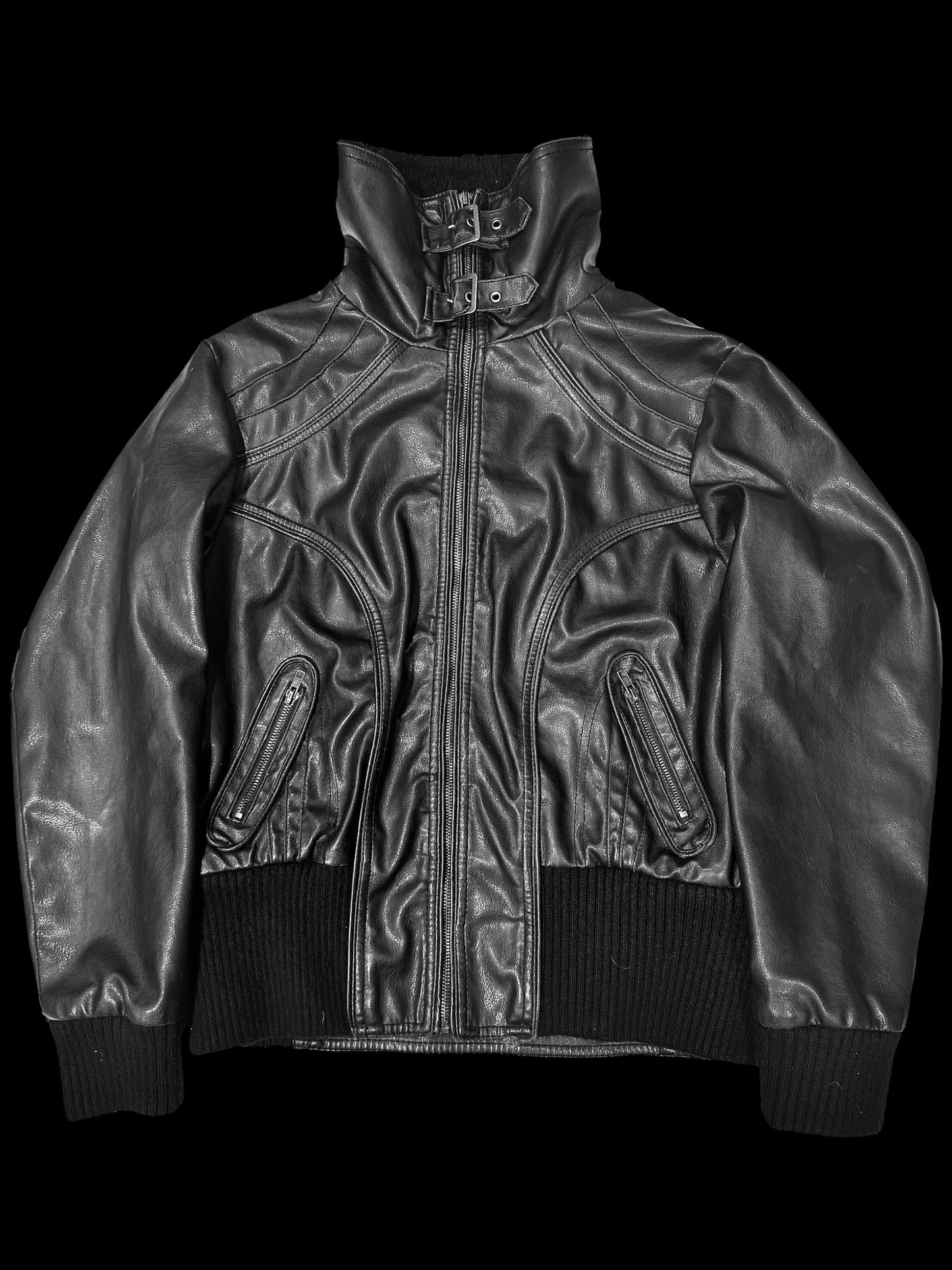 Авангардна вінтажна шкіряна куртка Л