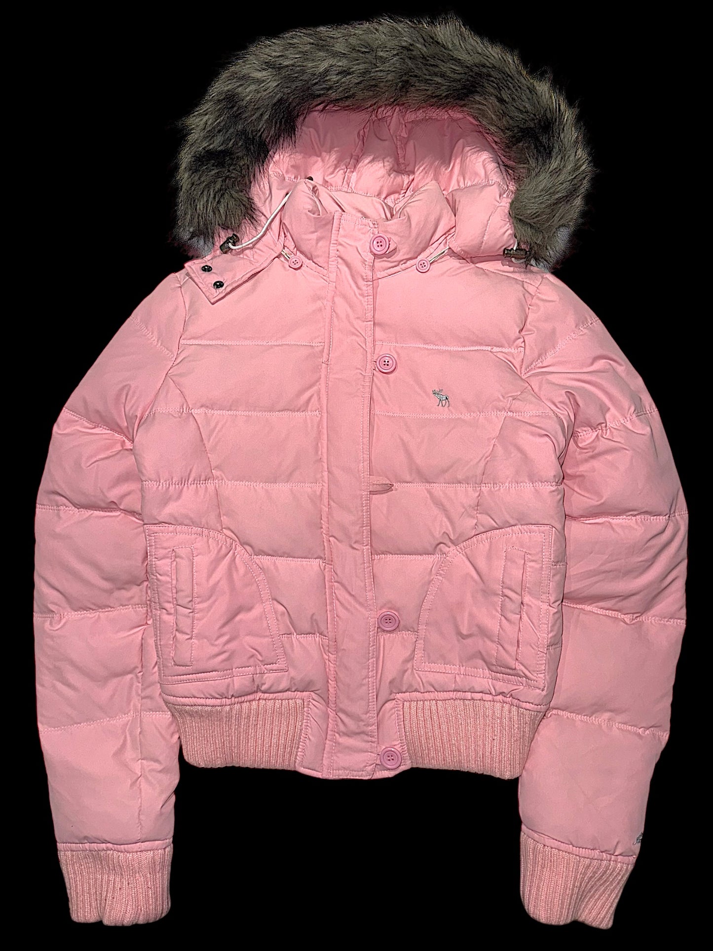 Abercombie & Fitch рожевий пуховик Л