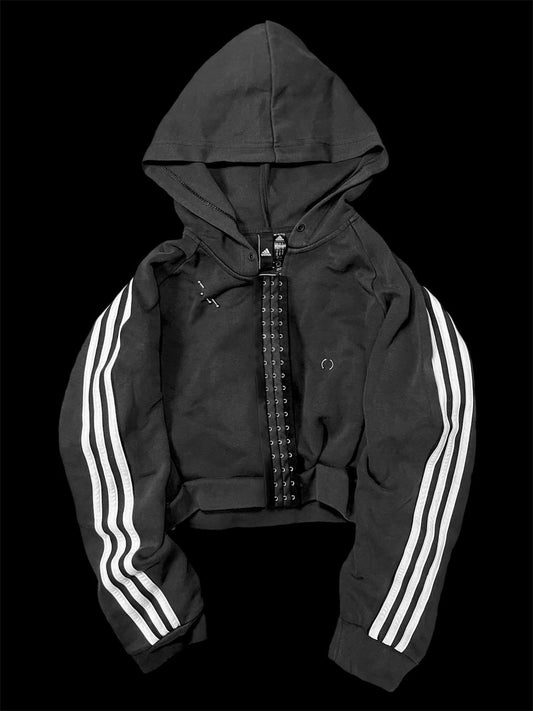 Adidas corset cropped pirsing hoodie
