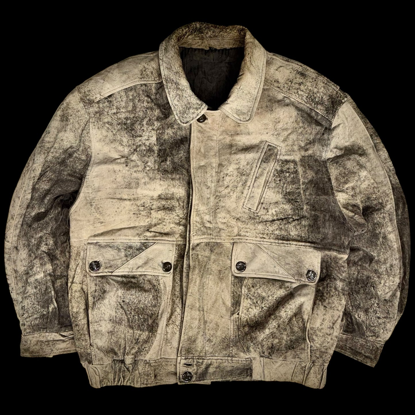 Вінтажна шкіряна шорт-авіатор L