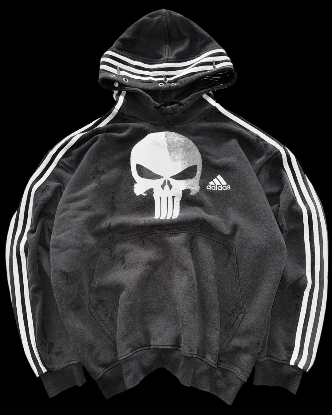 Adidas x Punisher distressed hoodie