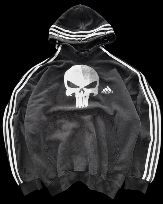 Adidas x Punisher distressed hoodie