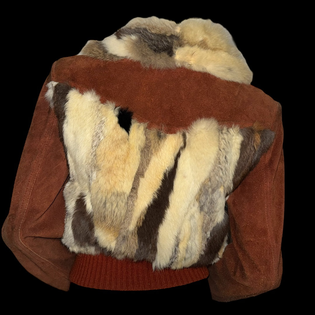 Замшева та хутряна куртка розміру S