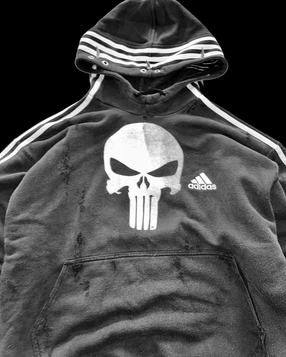 Adidas x Punisher distressed hoodie