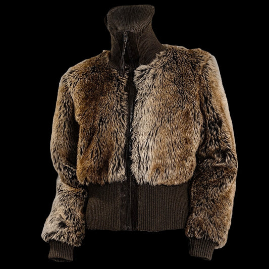 Fur bomber jacket S