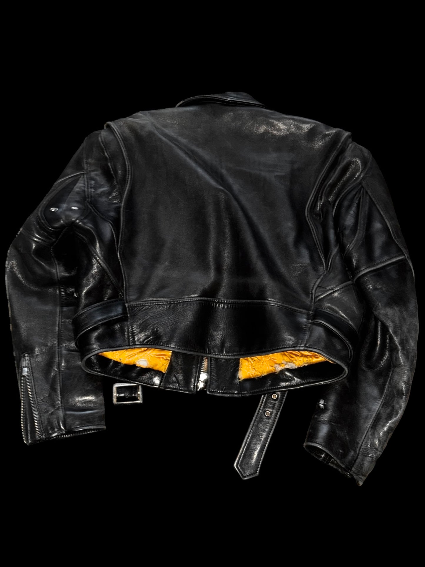 Vintage Cropped Biker Leather Jacket