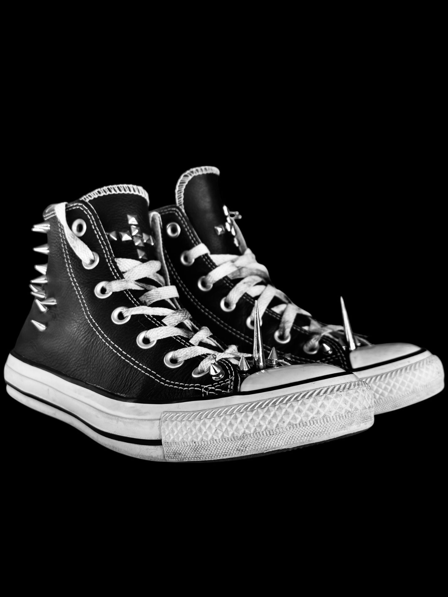 Leather Converse All Star Studded