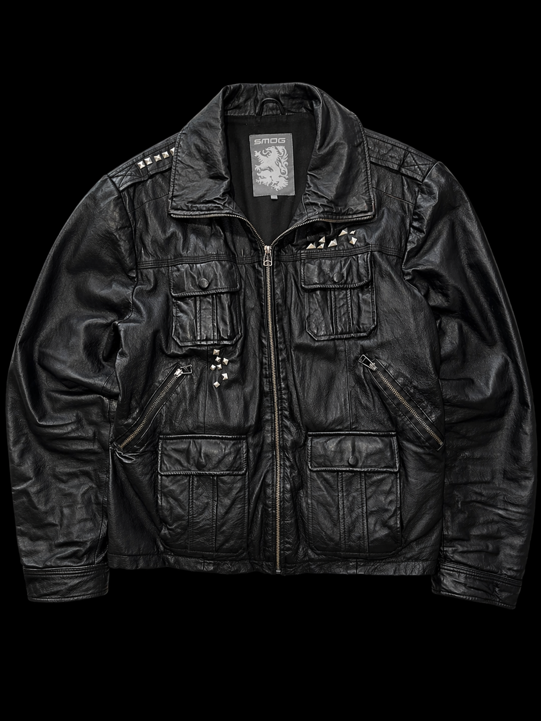 “Smog” Studded Vintage Leather Jacket
