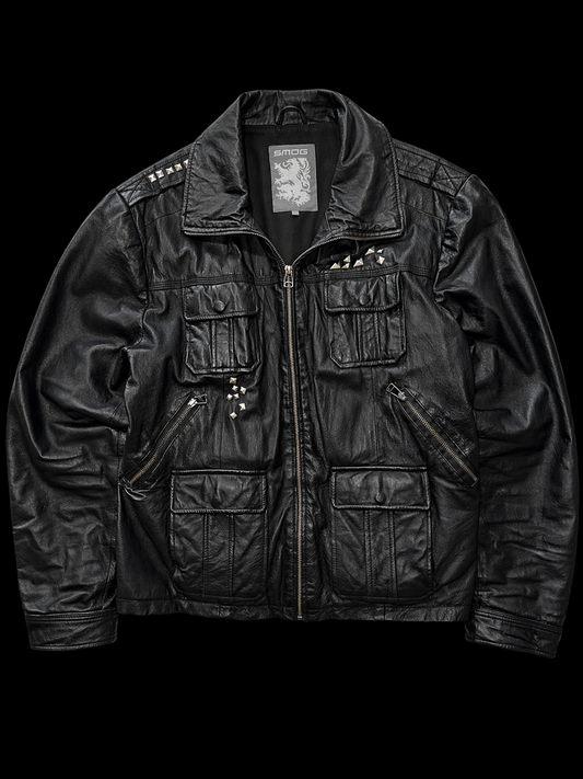 “Smog” Studded Vintage Leather Jacket