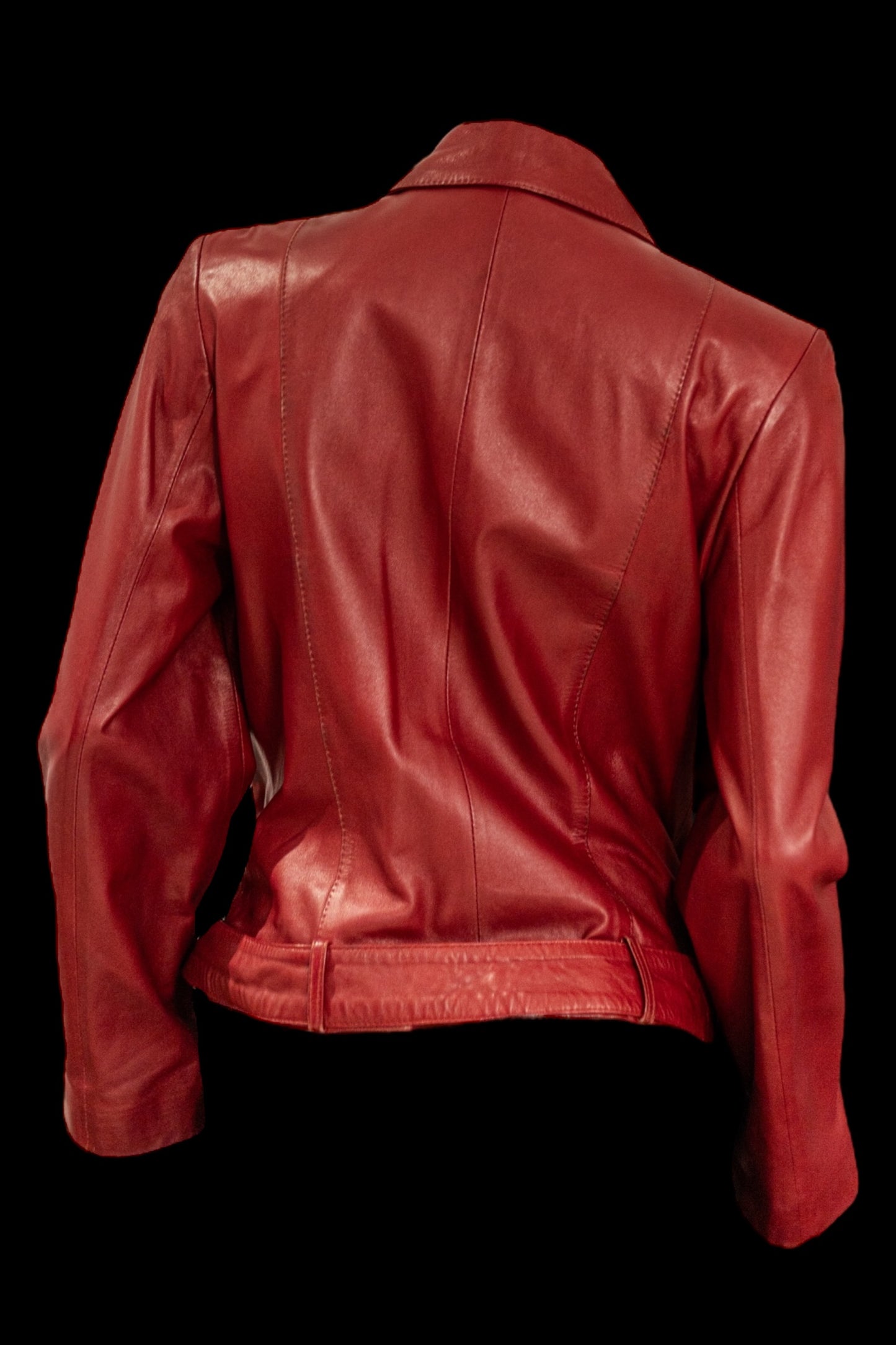 Вінтажна червона шкіряна куртка Л