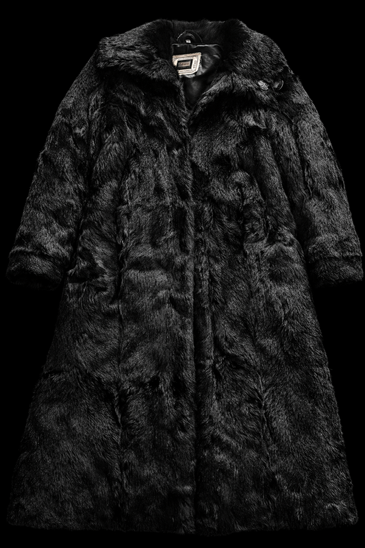 Black Wolf Fur Coat