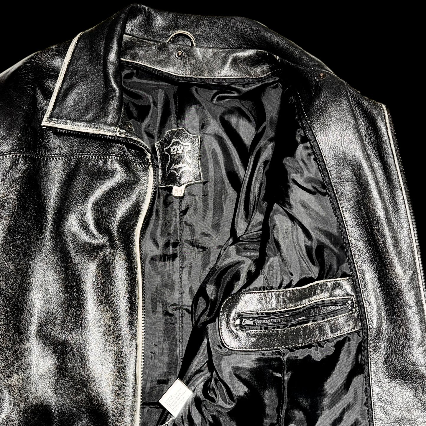 Vintage faded leather jacket XXL